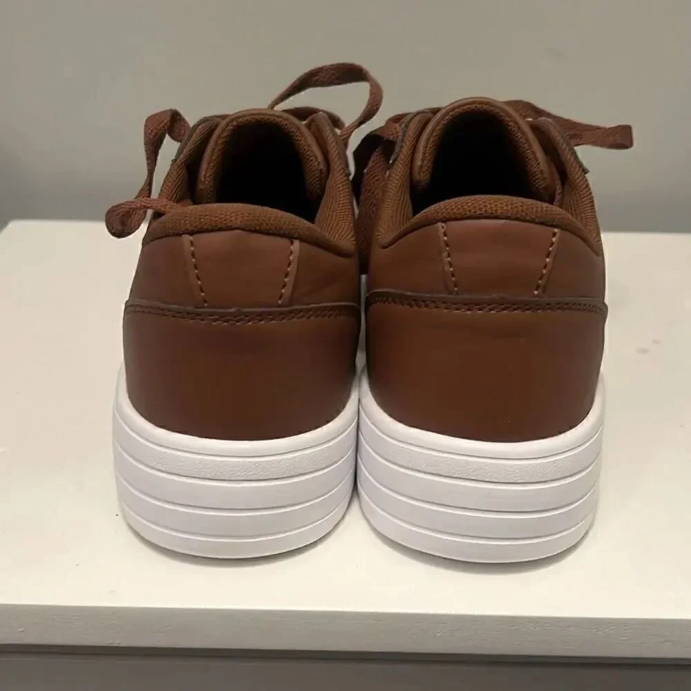 Unbranded Men's Brown Fashion Classic Solid Lace Up Sneaker Shoes Size 39